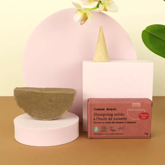 Shampoing Solide Cheveux Gras à l'Huile De Sésame &amp; Rhassoul - Comme avant
