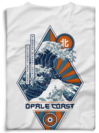 Tee-shirt mixte Hokusai - Opale Coast T.L
