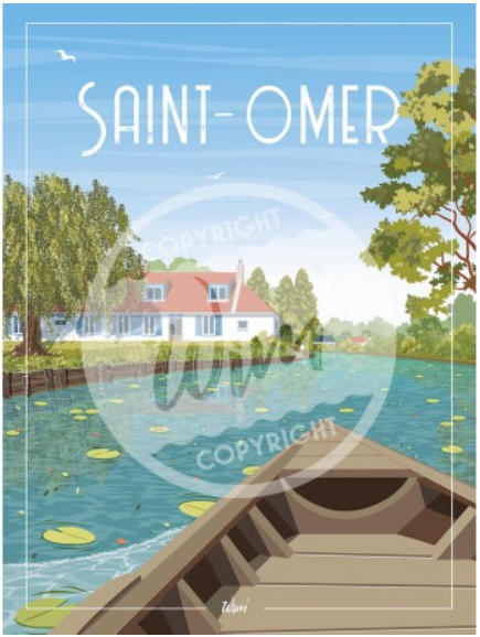 Affiche Saint-Omer Le Marais Audomarois 50x70cm