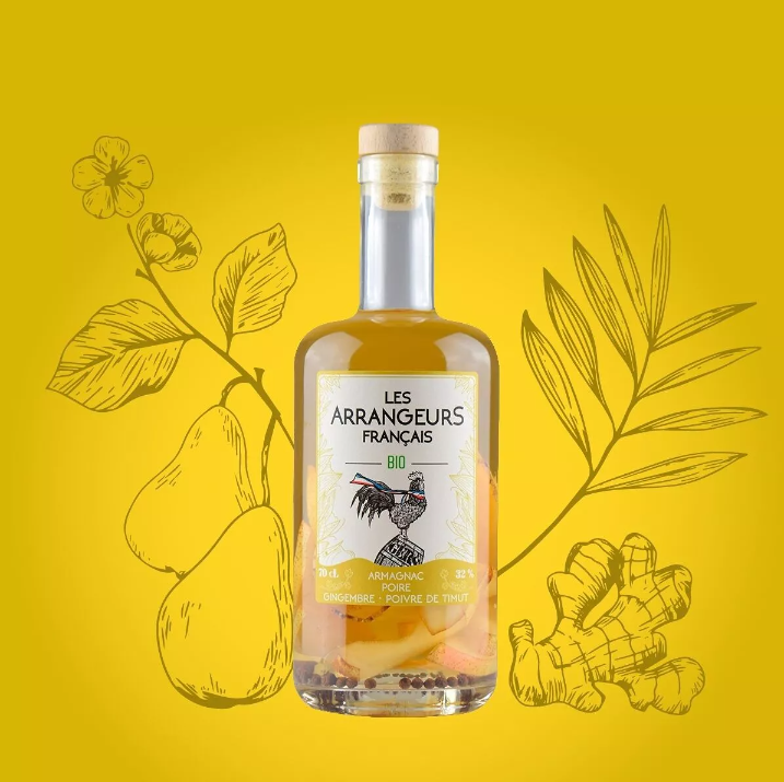 Armagnac arrangé AOC bio - poire, gingembre, poivre de Timut