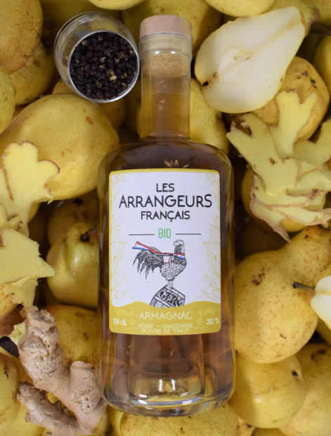 Armagnac arrangé AOC bio - poire, gingembre, poivre de Timut