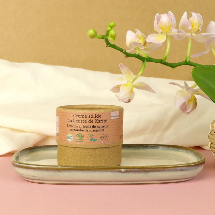 Crème Solide Bio À L'Huile De Noisette &amp; Poudre De Manjishta - Comme Avant