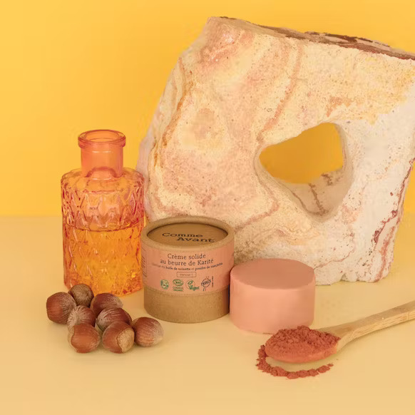 Crème Solide Bio À L'Huile De Noisette &amp; Poudre De Manjishta - Comme Avant