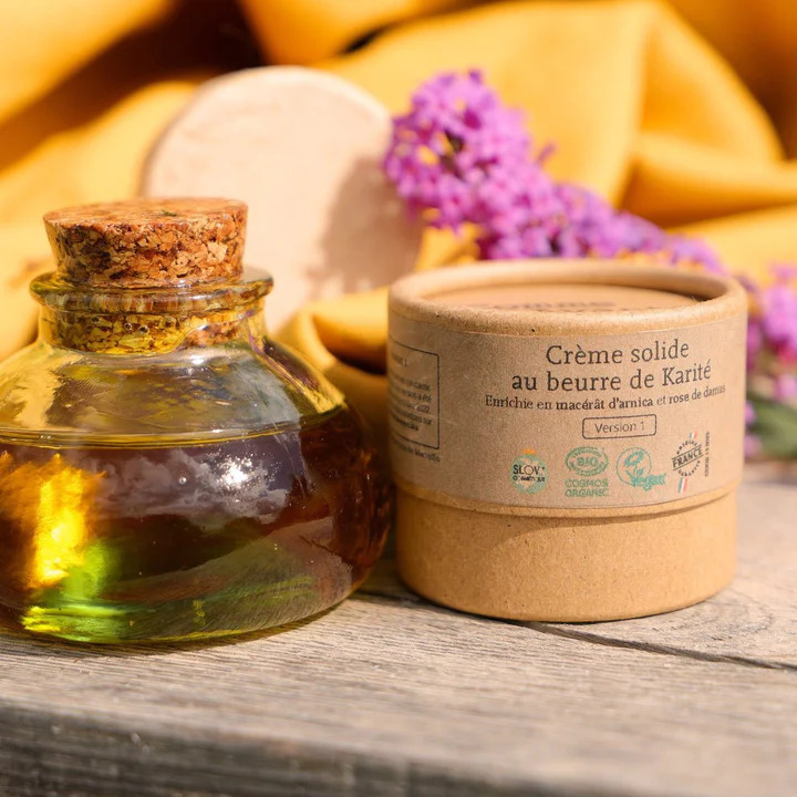 Crème Solide Bio Naturelle À L'Arnica Et À La Rose De Damas - Comme Avant