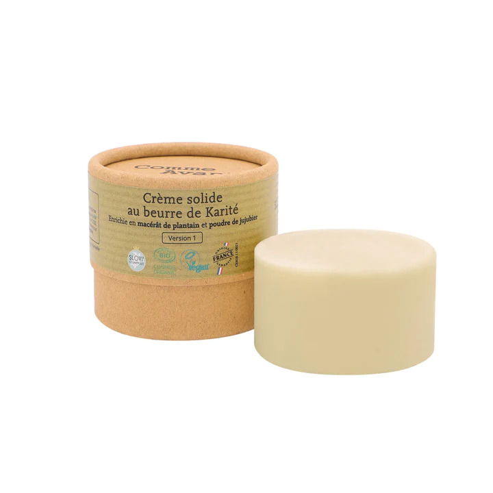 Crème Solide Bio Naturelle Au Plantain &amp; Poudre De Jujubier - Comme Avant