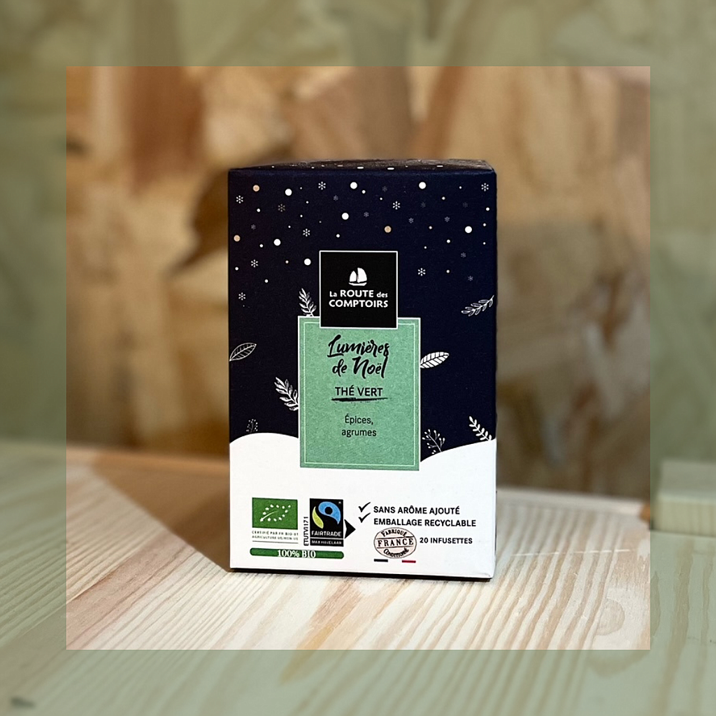 Thé vert lumières de Noël infusettes bio - La route des comptoirs