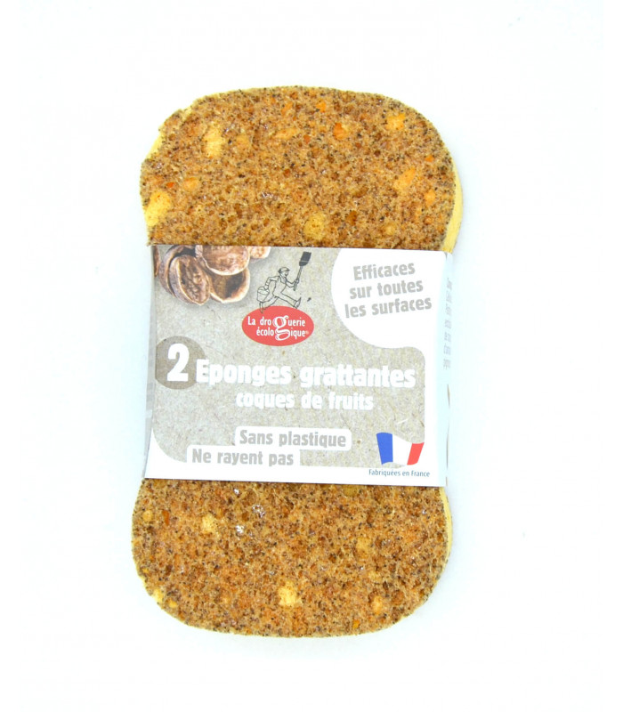Lot de 2 éponges grattantes coques de fruits - Ecodis