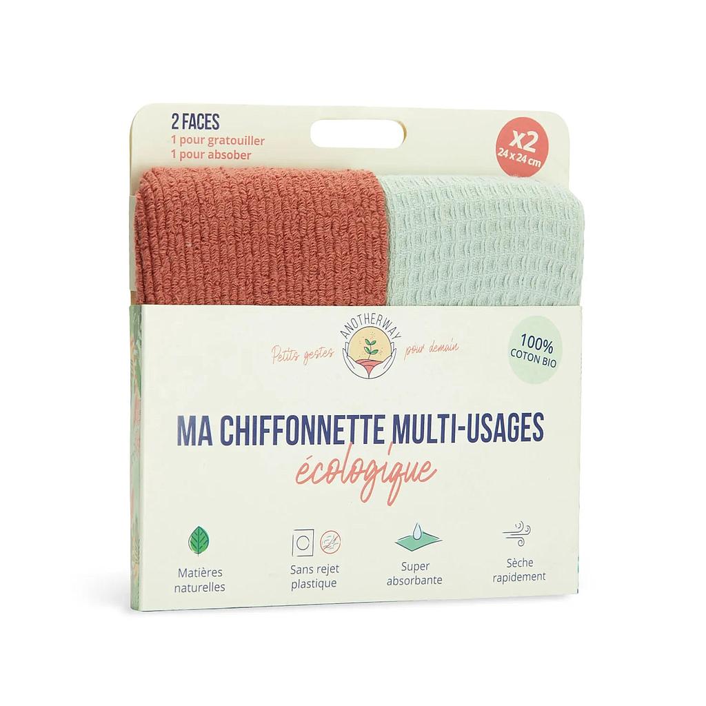 Pack De 2 Chiffonnettes Ecologiques 100% Coton Bio - Another way