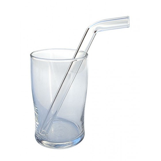 Paille Courbée En Verre