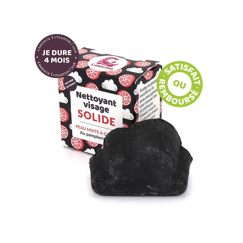Nettoyant Visage Solide Peaux Mixte À Grasse Pamplemousse Lamazuna