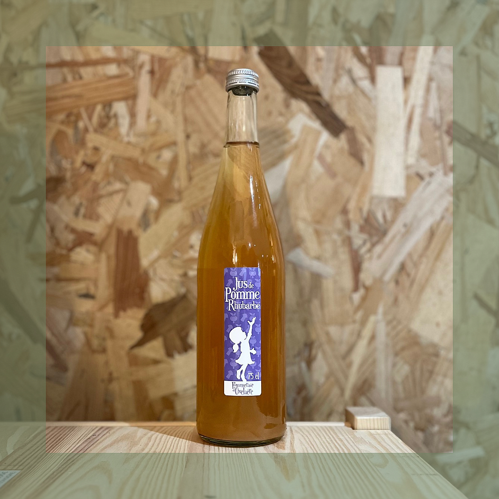 Jus de pomme rhubarbe 75CL - La pommeraie d'Oxelaëre