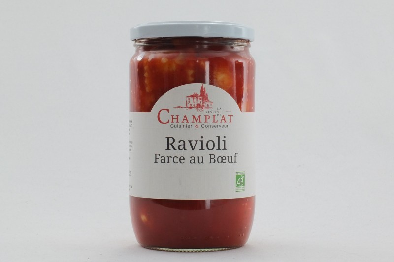 Ravioli avec farce au boeuf français 650g bio - Champlat