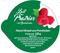 Yaourt Framboise - Lait prairies du boulonnais