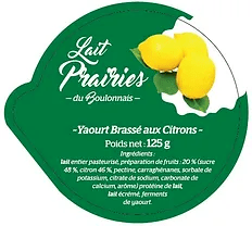 Yaourt Citron - Lait prairies du boulonnais