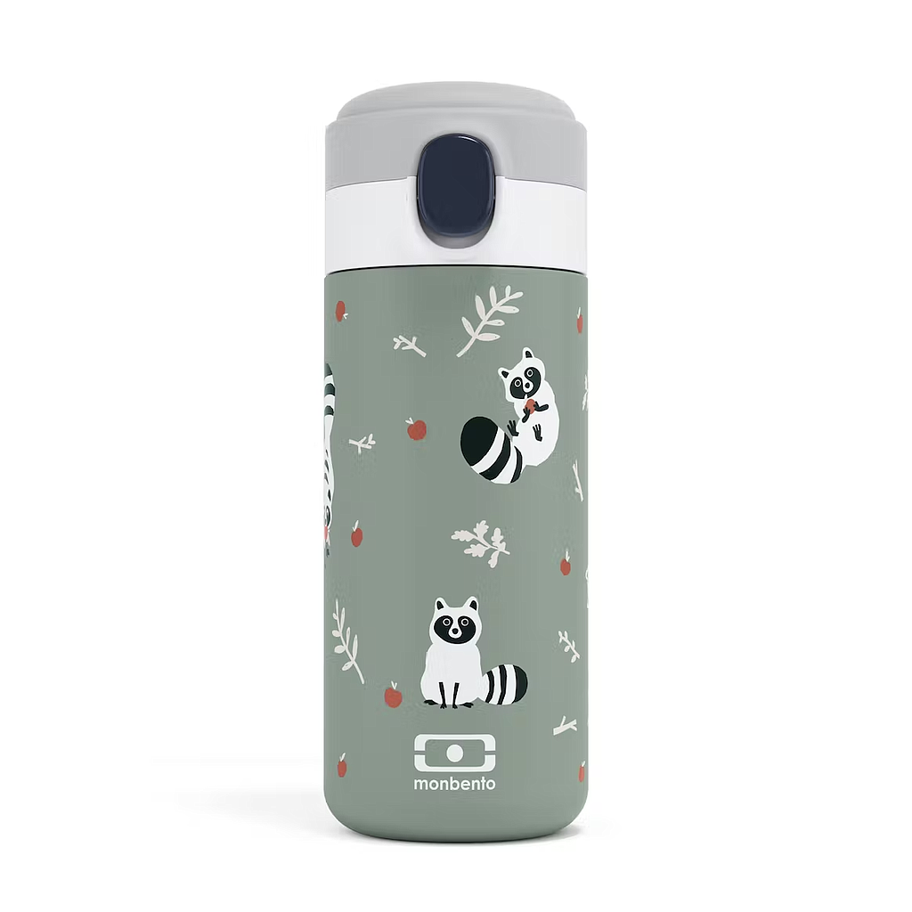 Bouteille isotherme vert racoon - Mon bento
