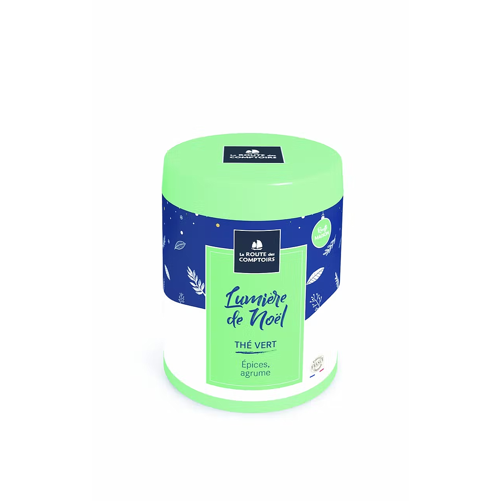 Thé vert lumières de Noël boite métal bio - La route des comptoirs