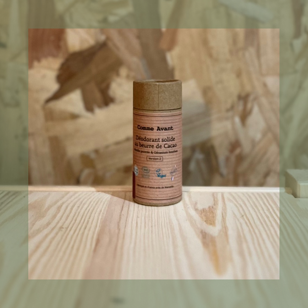 Déodorant Naturel Solide Géranium Bourbon &amp; Menthe Poivrée - Comme Avant