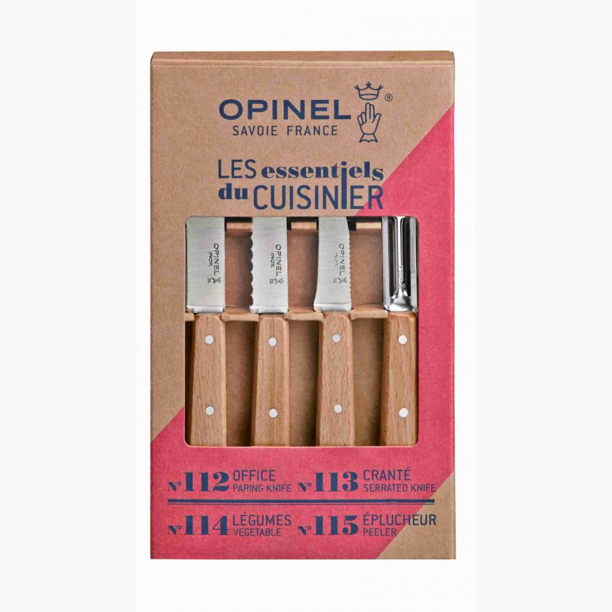 Coffret Opinel 4 couteaux d'office hêtre #112