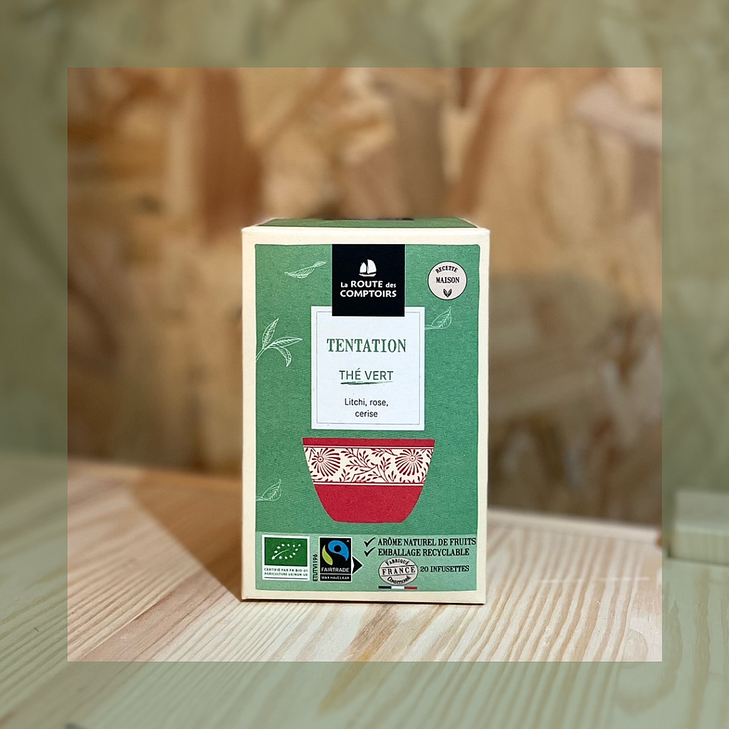 Thé vert tentation bio infusettes - La route des comptoirs
