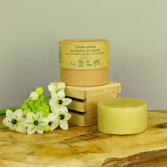 Crème Solide Bio Au Plantain &amp; Poudre De Jujubier - Comme Avant