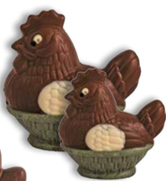 Sujet poule assise chocolat lait bio