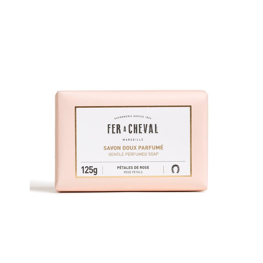 Savon doux parfumé pétales de roses 125g - Fer à cheval