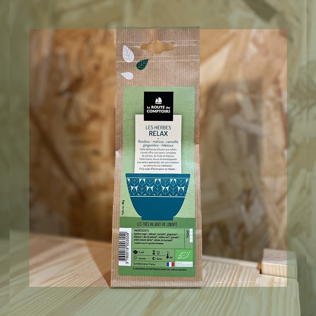 Infusion herboristerie les herbes relax bio 50G