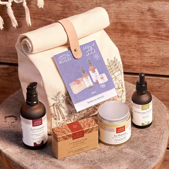 Coffret naturel &amp; bio - Barbu au naturel - Huile / Savon / Baume - Le Comptoir Des Huiles